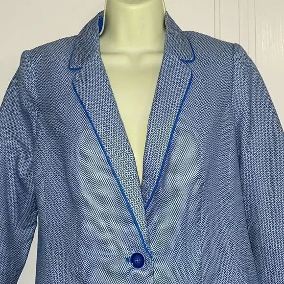 The Limited blue & white‎ blazer/jacket with 3/4 sleeves - Picture 2 of 12